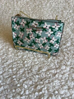 kate spade mint floral card and key holder